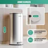 Avalo Treteimer 30L - Edelstahl Silber - Soft Close - Produktbild-Vorschau 5