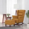 A rocking chair and ottoman set in a room with sheer curtains and a floor lamp. Produktbild-Vorschau