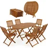 CASARIA® Set 1 Tavolo 6 Sedie da Giardino 160x85cm Legno Anteprima dell’immagine prodotto 1