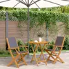 3-tlg. Bistro-Set Anthrazit Stoff und Massivholz Produktbild-Vorschau 2