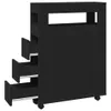 vidaXL Badschrank Schmal mit Rollen Schwarz Holzwerkstoff Produktbild-Vorschau 6