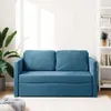 vidaXL Bodensofa mit Schlaffunktion Blau 122x204x55 cm Samt Produktbild-Vorschau 3