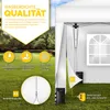 gazebo tillvex 3x3m bianco impermeabile con 2 pannelli Anteprima dell’immagine prodotto 5
