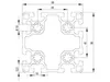 Länge 60mm - Aluminiumprofil 90x90L B-Typ Nut 10 (leicht), Produktbild-Vorschau 2