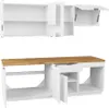 Küchenmöbel-Set - 200 cm - 6 Elemente - Weiß und Natur - Produktbild-Vorschau 5