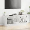 vidaXL TV skříňka se skleněnými dvířky bílá 102x37x42 cm Náhled obrázku produktu 3