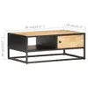 The Living Store Couchtisch mit Geschnitzter Tür 90x55x36 Produktbild-Vorschau 7