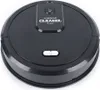 A black robot vacuum cleaner with a humidifier function is shown from a top-down perspective on a white background. Podgląd zdjęcia produktu