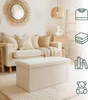 Relaxdays Sitzbank, Stauraum, Teddystoff, faltbar, Produktbild-Vorschau 2