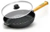 Ø24cm Grillpfanne aus Gusseisen mit Glasdeckel Induktion Produktbild-Vorschau 1