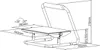 A technical drawing with dimensions of a footrest. Náhľad obrázku produktu