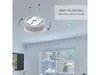 A smoke detector is shown being mounted to a ceiling with mounting hardware. Produktbild-Vorschau