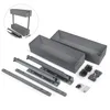 A set of kitchen cabinet drawer slides and two bins, laid out on a white background. Produktbild-Vorschau