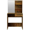 A vanity table with a mirror and shelves. Produktbild-Vorschau