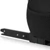 A close-up of a black car seat attachment with a green buckle. Produktbild-Vorschau
