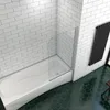 80X140cm Badewannenaufsatz Duschabtrennung Echtglas Produktbild-Vorschau 4