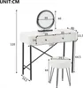 Coiffeuse Flieks avec tabouret rembourré, coiffeuse aspect Voir les images du produit 4