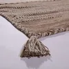 Wohnzimmer Natur Teppich m. Fransen, Handgewebter Muster Produktbild-Vorschau 3