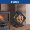 DanDiBo Étagère à bois de cheminée Intérieur Métal Noir Voir les images du produit 7