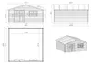Casetta da giardino in legno con veranda e tettoia - 48m2 - Anteprima dell’immagine prodotto 3