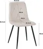 A beige dining chair with black legs, shown with dimensions indicated by lines and text. Náhled obrázku produktu