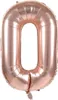 Palloncino in foil numero 0, circa 40 cm, oro rosa, da Anteprima dell’immagine prodotto 1