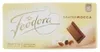 A chocolate bar wrapper with a depiction of a chocolate piece, coffee beans, and cream. Náhľad obrázku produktu