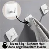DEKAZIA® Klebehaken Bad Weiß Matt – Wandhaken selbstklebend Produktbild-Vorschau 3