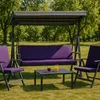 Auflagen für Hollywoodschaukel 170x60 + 170x50 cm Violett Produktbild-Vorschau 4