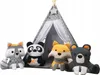 Tipi Teepee Spielzelt zelt Kinderzelt Wigwam Zelt Tiere Set Produktbild-Vorschau 10