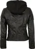 Bruno Banani - Damen Lederjacke Lammnappa Kapuze schwarz : Produktbild-Vorschau 4