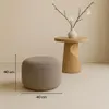 Moon Pouf rund Ø40x40 cm Beige – Sitzhocker in Stoff Quelle Produktbild-Vorschau 2
