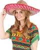 Mexikanischer Stroh-Hut Sombrero beige-rot - Einheitsgröße Produktbild-Vorschau 2