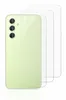 Three clear protective films are shown layered on top of each other, with the back of a light green smartphone visible underneath the top film. Produktbild-Vorschau