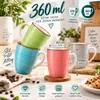 8er Set Kaffeetassen 360 ml – Bunte Keramik Kaffeebecher Produktbild-Vorschau 3