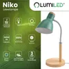 LUMILED stolná lampa E27 zásuvka 13W zelené drevo detaily Náhľad obrázku produktu 2