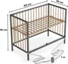 Beistellbett 60x120 cm mit Umbauseite - grau/natur - Dreamy Produktbild-Vorschau 13