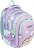 A purple backpack with Pusheen cat and balloon graphics. Produktbild-Vorschau