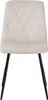 A front view of a beige upholstered dining chair with black metal legs. Náhled obrázku produktu