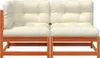 vidaXL Gartensofa mit Kissen 2-Sitzer Wachsbraun Massivholz Produktbild-Vorschau 5