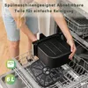 A person is placing an air fryer basket into a dishwasher. Podgląd zdjęcia produktu