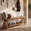 Massive Holz-Eingangsbank, 140 cm lange Schuhbank im Produktbild-Vorschau 4
