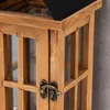 Laterne H29cm Braun Holz Metall Kerzenhalter Windlicht Produktbild-Vorschau 4