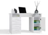 ADA WHITE Bureau 125 cm 4 Tiroirs Armoire Etagères Bureau Voir les images du produit 7