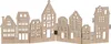 Drevený rozkladací obzor - cca 50 x 22 cm - domčeky - Náhľad obrázku produktu 1