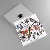Wanduhr - Quadrat - Glasuhr - Schmetterlinge Illustration Produktbild-Vorschau 2
