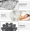 Collage of images showcasing a clock's features and a woman sleeping. Anteprima dell’immagine prodotto