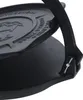 A close-up view of a black cast iron tortilla press. Náhľad obrázku produktu