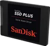 A black SanDisk SSD Plus solid state drive with white and red text on its surface. Náhľad obrázku produktu