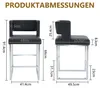 Lot de 2 tabourets de bar, style nordique, carrés, Voir les images du produit 12